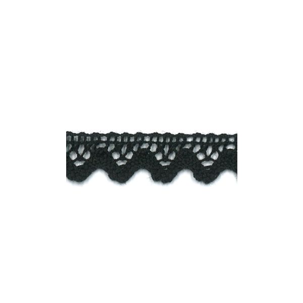 Dentelle Galon Coton Frou-Frou 12mm Noir 1786-0-1 petite image