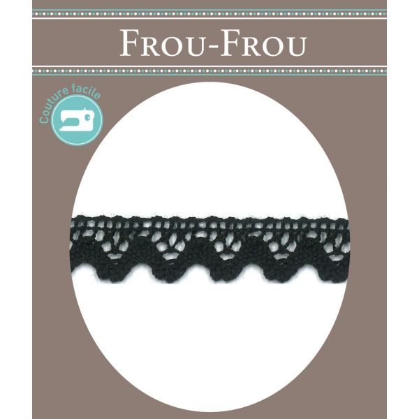 Dentelle Galon Coton Frou-Frou 12mm Noir 1786-0-1 image