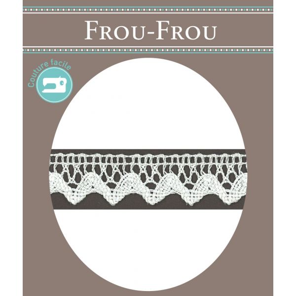 Dentelle Galon Coton Frou-Frou 12mm Blanc 1786-0-2 image