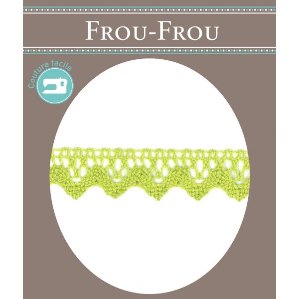 Dentelle Galon Coton Frou-Frou 12mm Vert pomme 1786-0-21 image