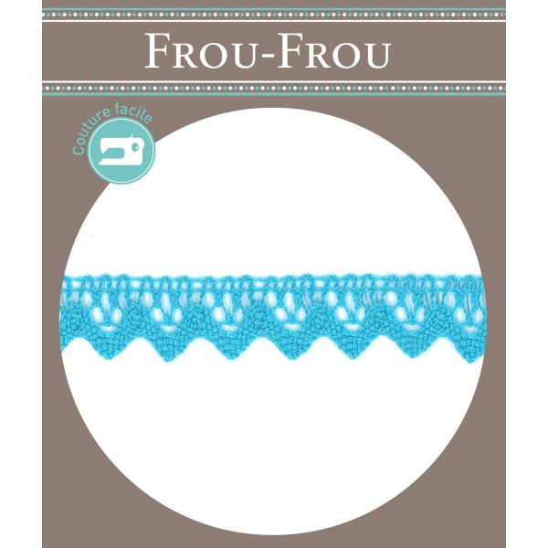 Dentelle Galon Coton Frou-Frou 12mm Turquoise 1786-0-24 image