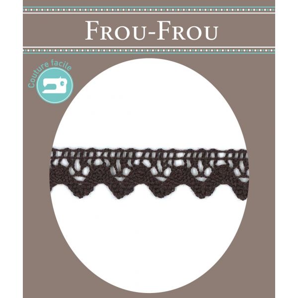 Dentelle Galon Coton Frou-Frou 12mm Chocolat 1786-0-26 image