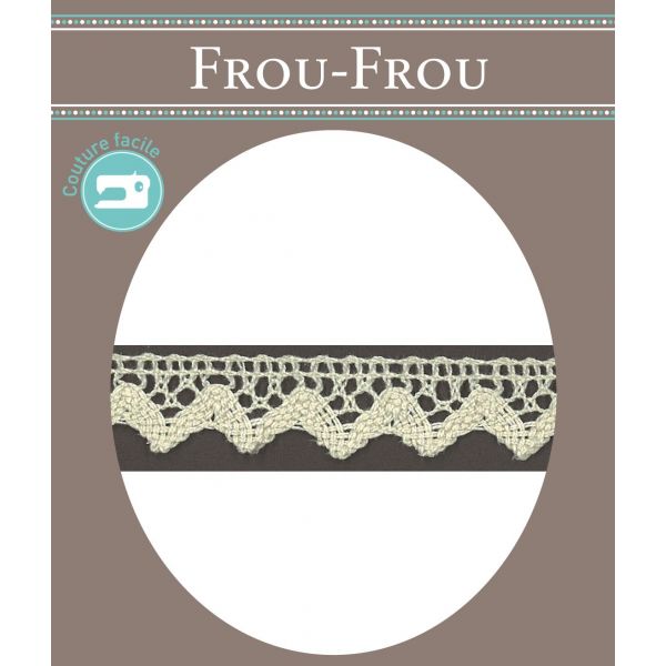 Dentelle Galon Coton Frou-Frou 12mm Blanc cassé 1786-0-3 image