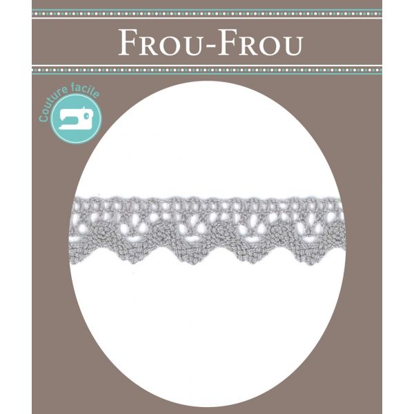 Dentelle Galon Coton Frou-Frou 12mm Gris perle 1786-0-36 image