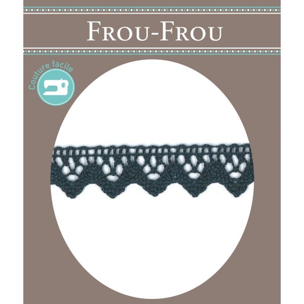 Dentelle Galon Coton Frou-Frou 12mm Gris foncé 1786-0-39 image
