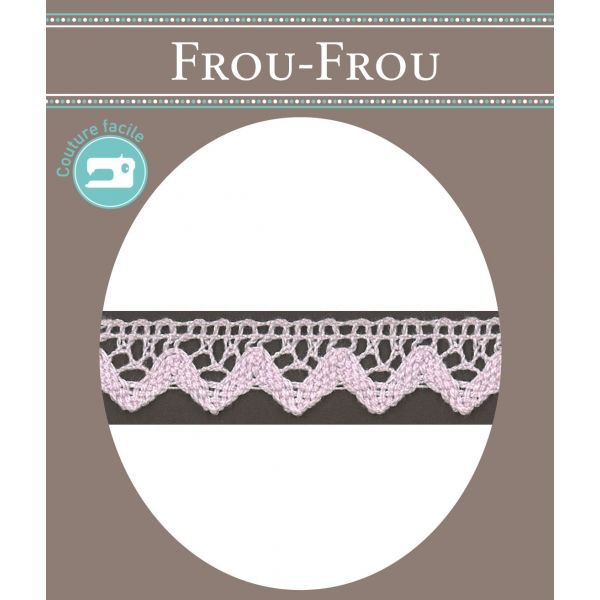 Dentelle Galon Coton Frou-Frou 12mm Rose clair 1786-0-42 image