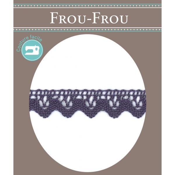 Dentelle Galon Coton Frou-Frou 12mm Myrtille 1786-0-48 image