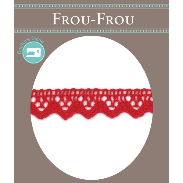 Dentelle Galon Coton Frou-Frou 12mm Rouge vif 1786-0-50 image