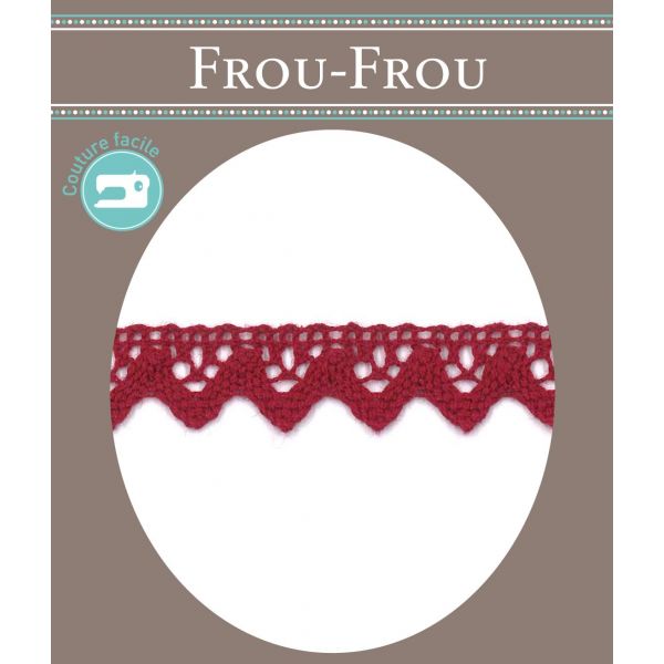 Dentelle Galon Coton Frou-Frou 12mm Bordeaux glamour 1786-0-52 image