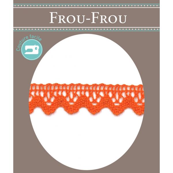 Dentelle Galon Coton Frou-Frou 12mm Orange 1786-0-56 image