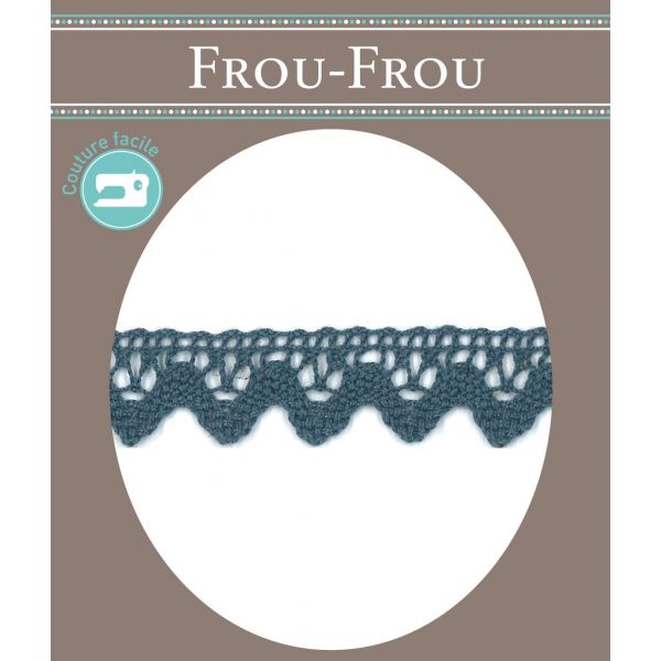 Dentelle Galon Coton Frou-Frou 12mm Bleu Gris 1786-0-7 image