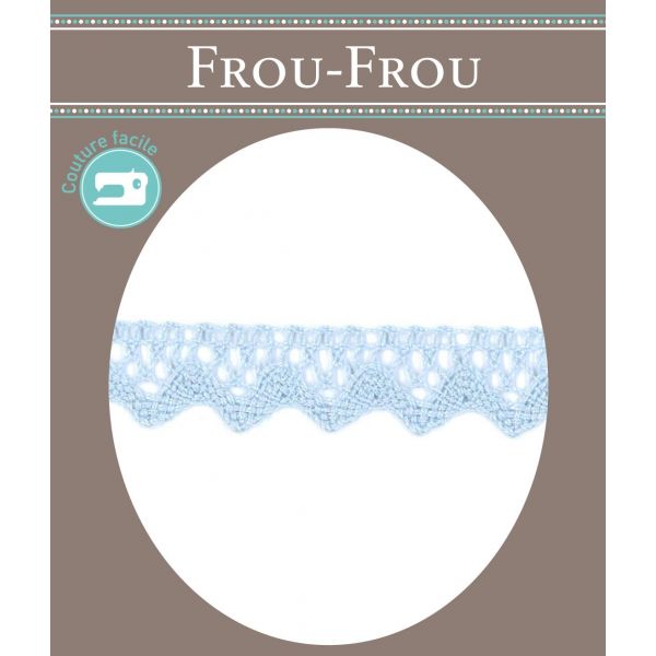 Dentelle Galon Coton Frou-Frou 12mm Bleu layette 1786-0-8 image
