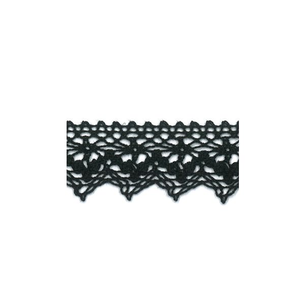 Dentelle Galon Coton Frou-Frou 25mm Noir 1787-0-1 petite image