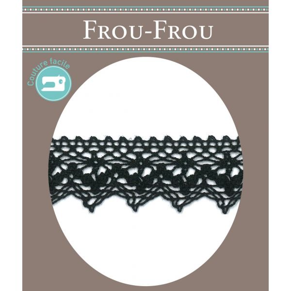 Dentelle Galon Coton Frou-Frou 25mm Noir 1787-0-1 image