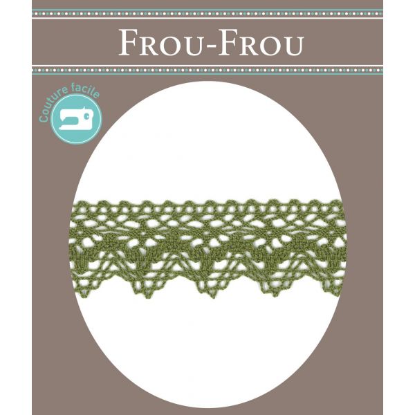 Dentelle Galon Coton Frou-Frou 25mm Kaki 1787-0-19 image