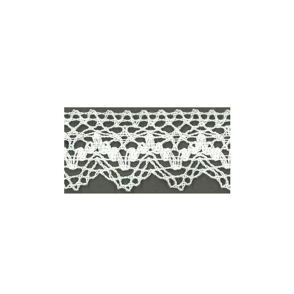 Dentelle Galon Coton Frou-Frou 25mm Blanc 1787-0-2 petite image