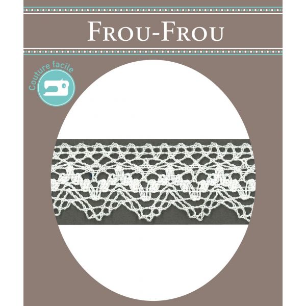 Dentelle Galon Coton Frou-Frou 25mm Blanc 1787-0-2 image