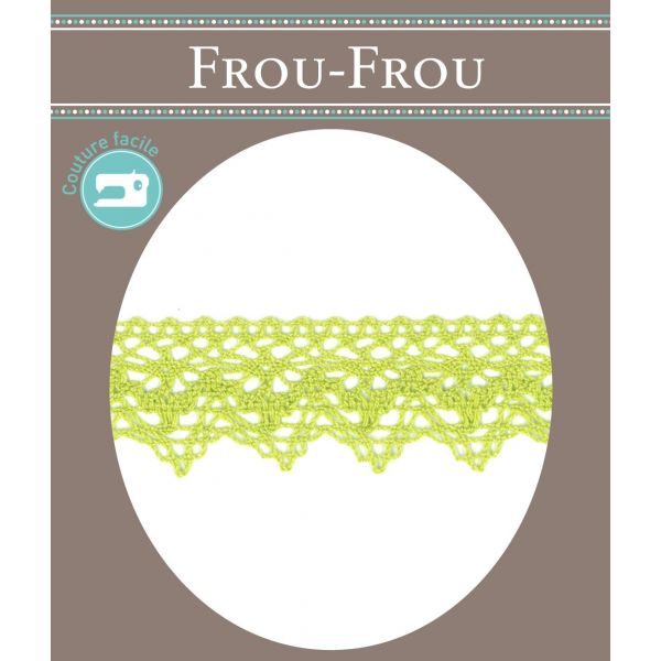 Dentelle Galon Coton Frou-Frou 25mm Vert pomme 1787-0-21 image