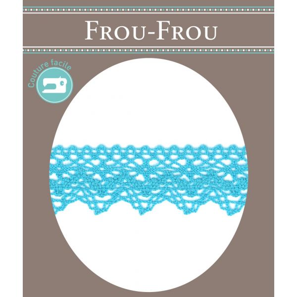 Dentelle Galon Coton Frou-Frou 25mm Turquoise 1787-0-24 image