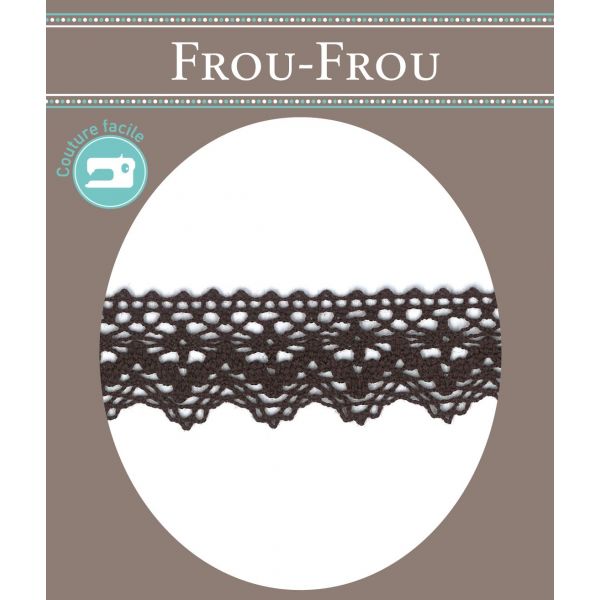 Dentelle Galon Coton Frou-Frou 25mm Chocolat 1787-0-26 image