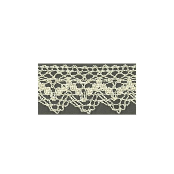 Dentelle Galon Coton Frou-Frou 25mm Blanc cassé 1787-0-3 petite image
