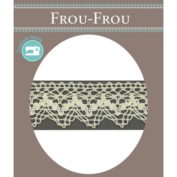 Dentelle Galon Coton Frou-Frou 25mm Blanc cassé 1787-0-3 image