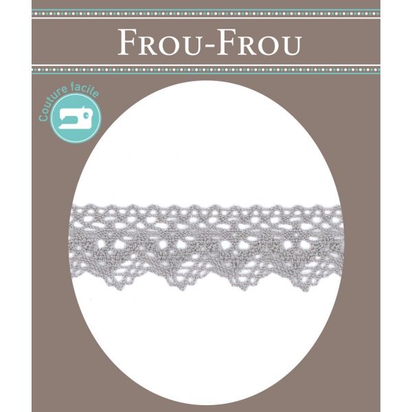 Dentelle Galon Coton Frou-Frou 25mm Gris perle 1787-0-36 image