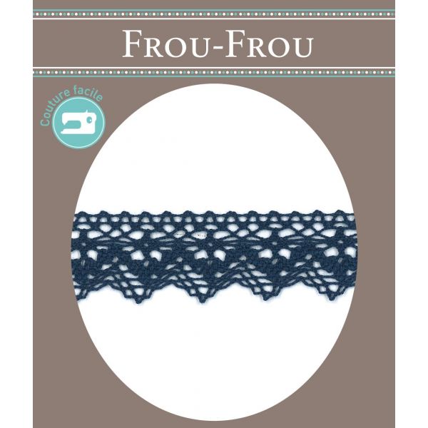 Dentelle Galon Coton Frou-Frou 25mm Bleu foncé 1787-0-4 image