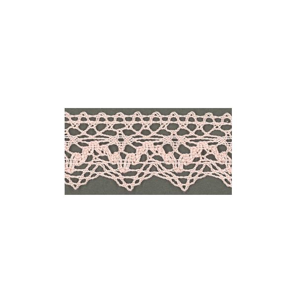 Dentelle Galon Coton Frou-Frou 25mm Rose clair 1787-0-42 petite image