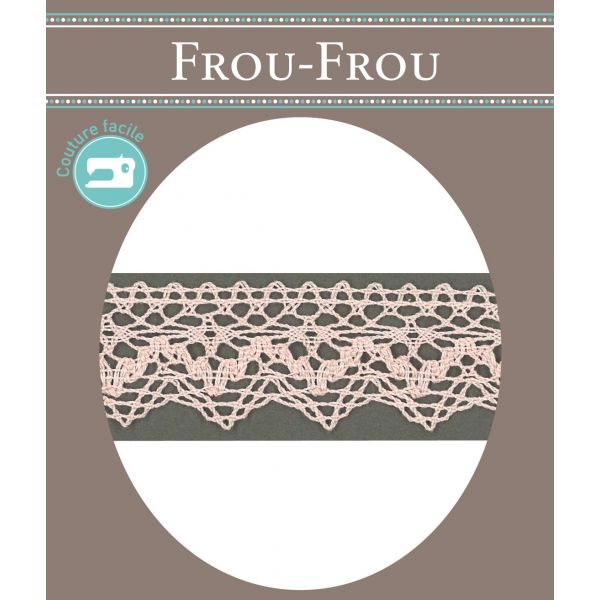 Dentelle Galon Coton Frou-Frou 25mm Rose clair 1787-0-42 image