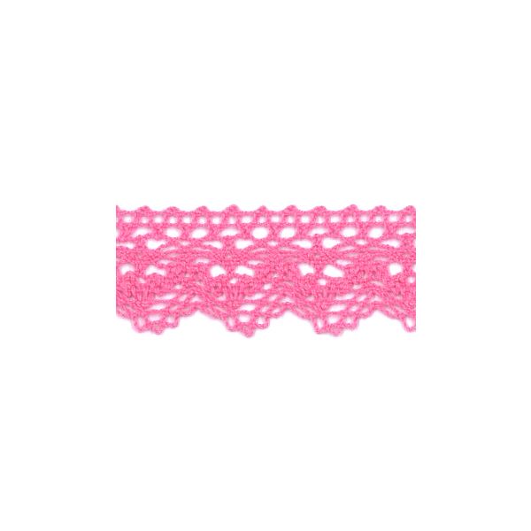 Dentelle Galon Coton Frou-Frou 25mm Rose 1787-0-46 petite image