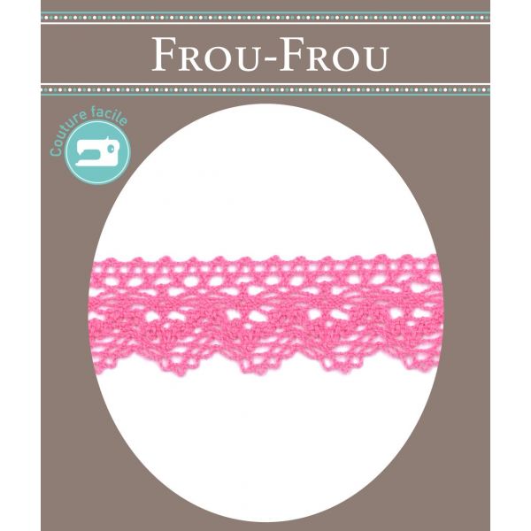 Dentelle Galon Coton Frou-Frou 25mm Rose 1787-0-46 image