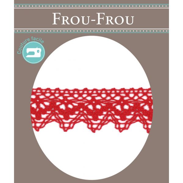 Dentelle Galon Coton Frou-Frou 25mm Rouge vif 1787-0-50 image