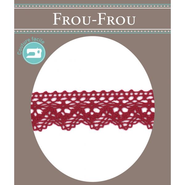 Dentelle Galon Coton Frou-Frou 25mm Bordeaux glamour 1787-0-52 image