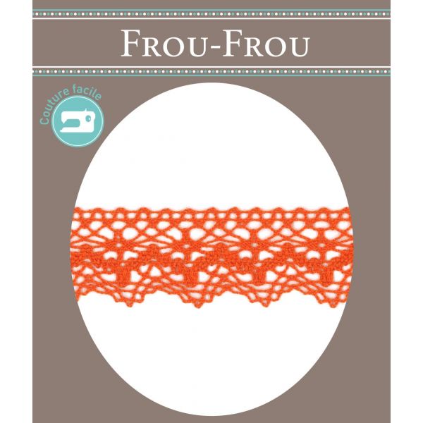 Dentelle Galon Coton Frou-Frou 25mm Orange 1787-0-56 image