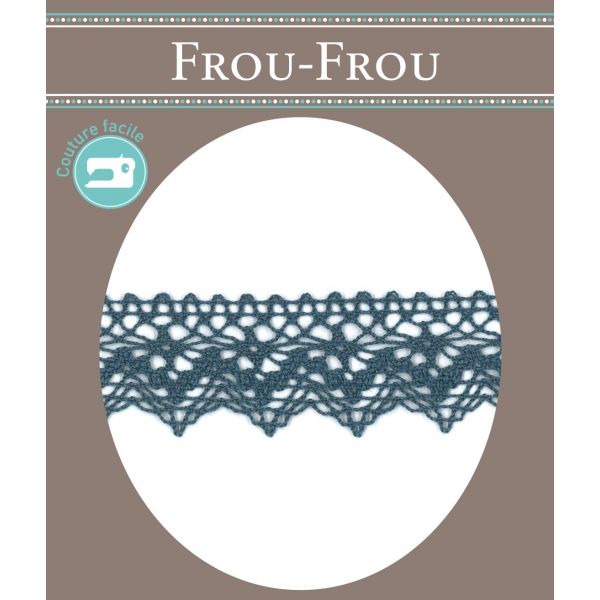 Dentelle Galon Coton Frou-Frou 25mm Bleu Gris 1787-0-7 image