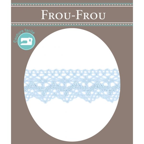 Dentelle Galon Coton Frou-Frou 25mm Bleu layette 1787-0-8 image