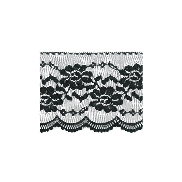 Dentelle Tulle Polyester Frou-Frou 120mm Tulle Noir 1820-120-1 petite image