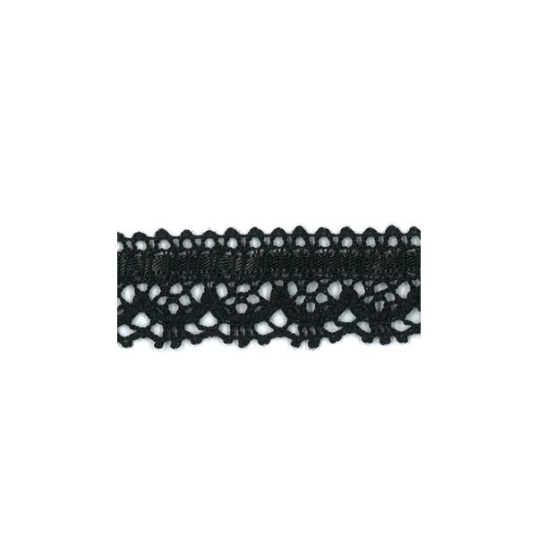 Dentelle entrelacée Satin- Coton Frou-Frou 21mm entrelacée Noir 1865-21-1 petite image