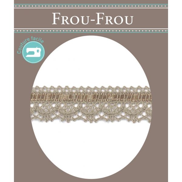 Dentelle entrelacée Satin- Coton Frou-Frou 21mm entrelacée Blanc 1865-21-32 image
