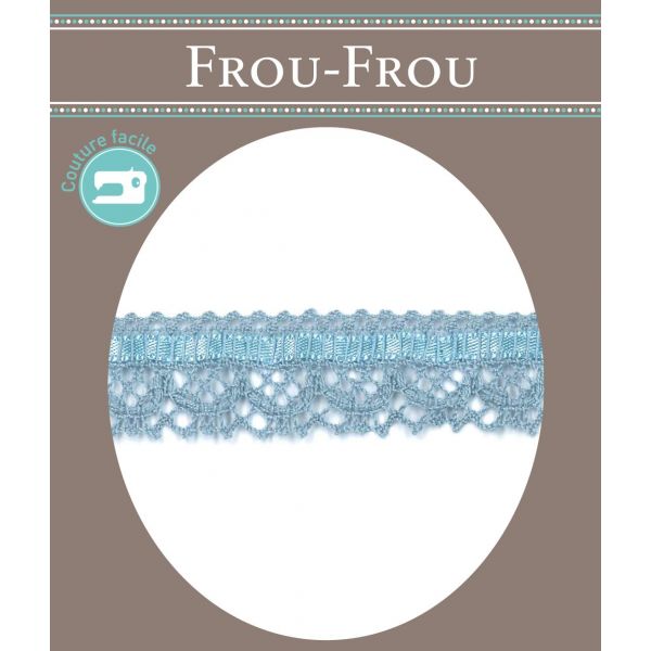 Dentelle entrelacée Satin- Coton Frou-Frou 21mm entrelacée Noir 1865-21-8 image
