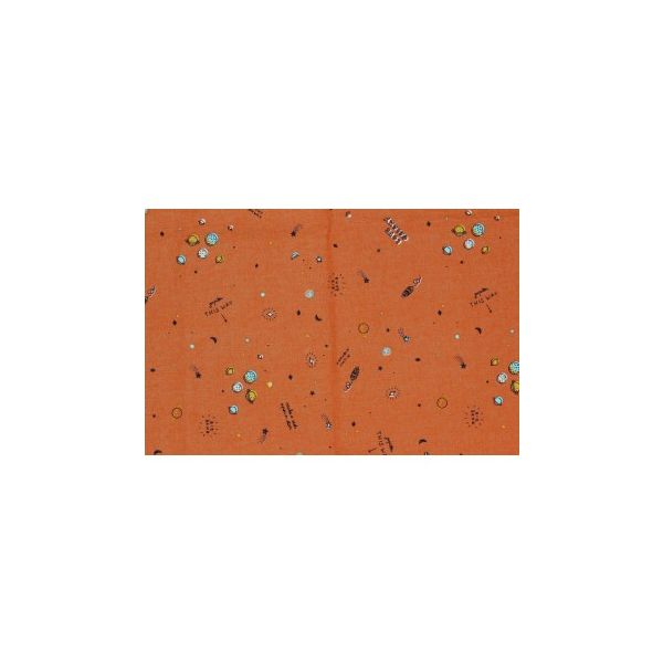 TISSU FROU-FROU PETIT FROU-FROU DANS L'ESPACE Orange foncé 2706-0-2 image