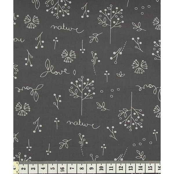 TISSU FROU-FROU ODONATA I love nature Gris foncé 2902-0-302 image