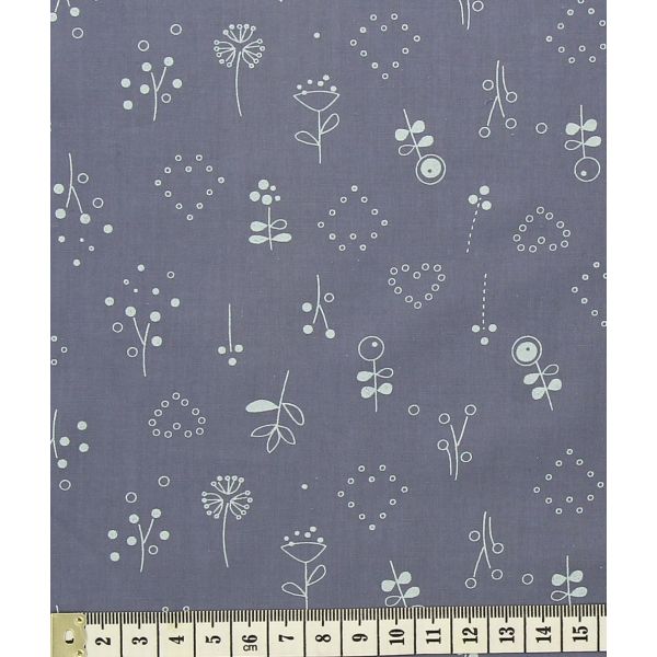 TISSU FROU-FROU ODONATA florale ARDOISE CENDREE 2902-0-503 image