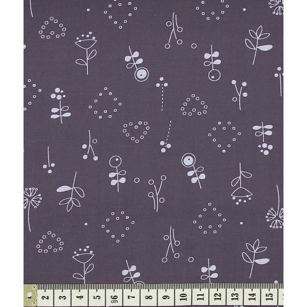 TISSU FROU-FROU ODONATA florale Myrtille 2902-0-504 image