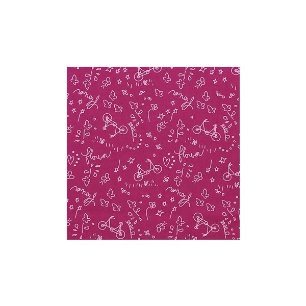 TISSU FROU-FROU A BICYCLETTE CAMELIA Motif A bicyclette 2903-0-107 petite image