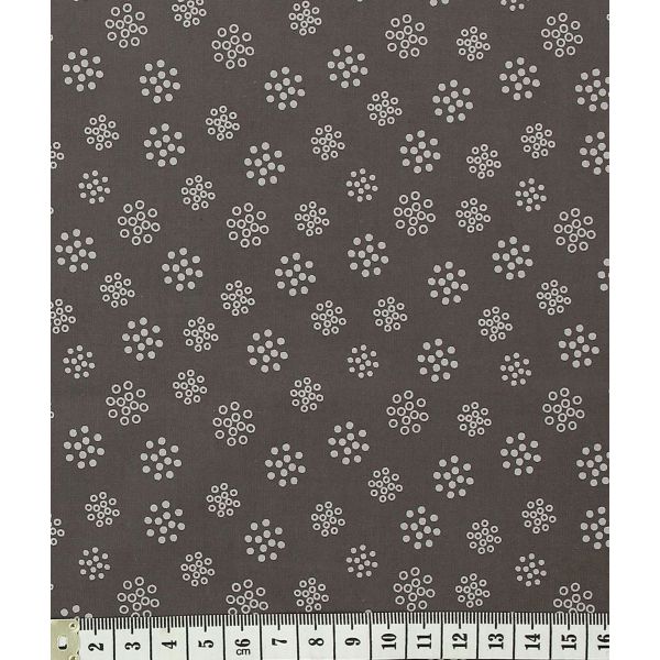 TISSU FROU-FROU A BICYCLETTE TAUPE Motif Flocon 2903-0-201 image