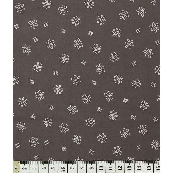 TISSU FROU-FROU A BICYCLETTE TAUPE Motif Fleur 2903-0-401 image