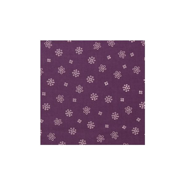 TISSU FROU-FROU A BICYCLETTE Violet foncé Motif Fleur 2903-0-406 petite image