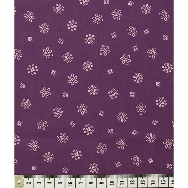 TISSU FROU-FROU A BICYCLETTE Violet foncé Motif Fleur 2903-0-406 image
